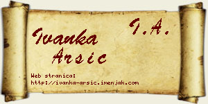 Ivanka Arsić vizit kartica